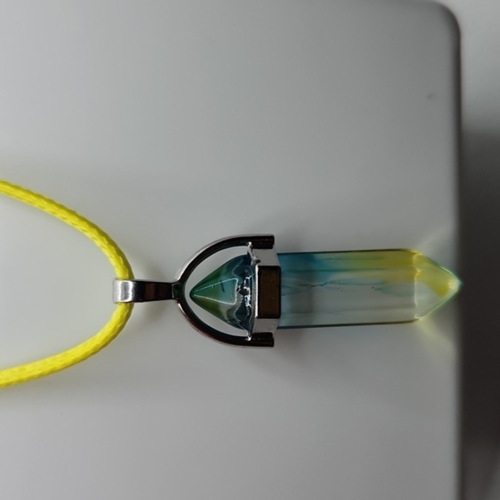 Chakra‎ Healing Crystal Point Hexagonal Pendant Necklace Green Tourmaline